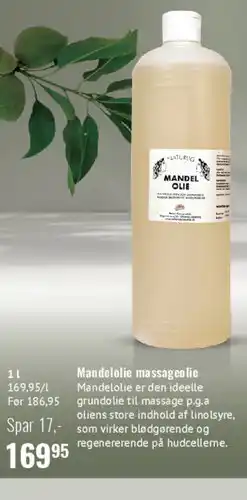 Helsam Mandelolie massageolie 1 L tilbud