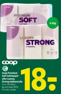 Coop 365 COOP Premium soft toiletpapir eller luxury strong køkkenrulle tilbud