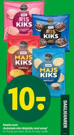 Coop 365 Riskiks med chokolade eller majskiks med smag tilbud