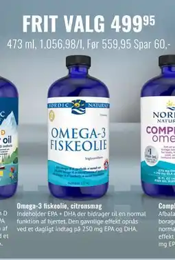 Helsam Omega-3 fiskeolie, citronsmag tilbud