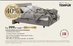 SENG TEMPUR SPRING BOX ELEVATIONSSENG tilbud