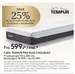 SENG SPAR 25% PÅ ALLE TEMPUR PRO PLUS COOLQUILT MADR ASSER tilbud