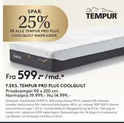 SENG TEMPUR PRO PLUS COOLQUILT tilbud