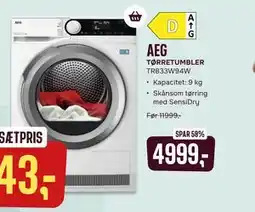 Skousen AEG TØRRETUMBLER. TR833W94W tilbud