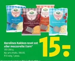 Coop 365 Karolines køkken revet ost eller mozzarella i tern tilbud