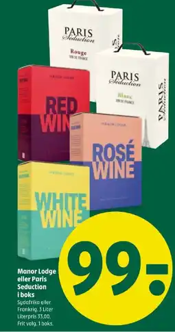 Coop 365 Manor lodge eller paris seduction i boks tilbud