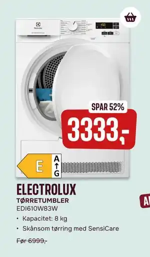 Skousen ELECTROLUX TØRRETUMBLER. EDI610W83W tilbud