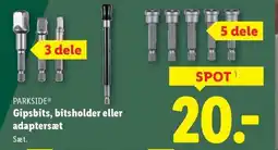 Lidl PARKSIDE® Gipsbits, bitsholder eller adaptersæt tilbud
