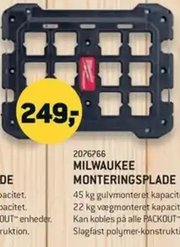 Johannes Fog MILWAUKEE Monteringsplade tilbud