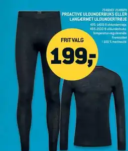 Johannes Fog Proactive uldunderbuks eller langærmet uldundertrøje tilbud