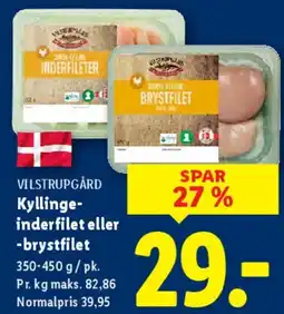 Lidl Kyllingeinderfilet / brystfilet tilbud