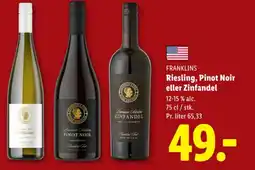 Lidl FRANKLINS Riesling, Pinot Noir eller Zinfandel tilbud