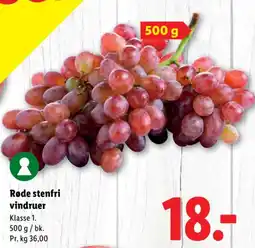 Lidl Røde stenfri vindruer tilbud