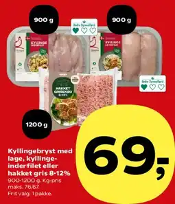 SuperBrugsen Kyllingebryst/kyllingeinderfilet eller hakket gris tilbud