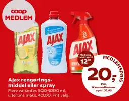 SuperBrugsen Ajax rengøringsmiddel eller spray tilbud