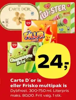 SuperBrugsen Carte D'or is eller Frisko multipak tilbud