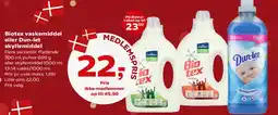 SuperBrugsen Biotex vaskemiddel eller Dun-let skyllemiddel tilbud