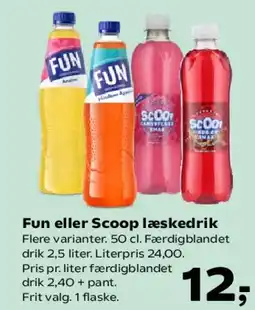 SuperBrugsen Fun eller Scoop læskedrik tilbud