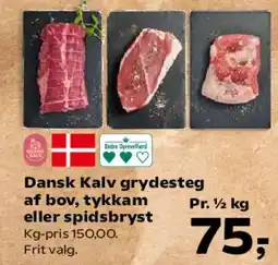 SuperBrugsen Dansk Kalv grydesteg af bov, tykkam eller spidsbryst tilbud