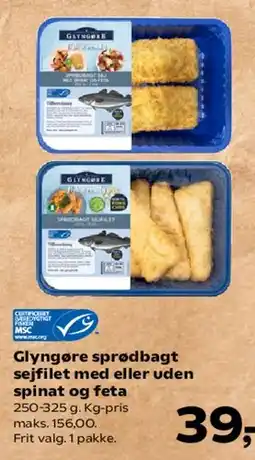 SuperBrugsen Glyngøre sprødbagt sejfilet (med eller uden spinat og feta) tilbud