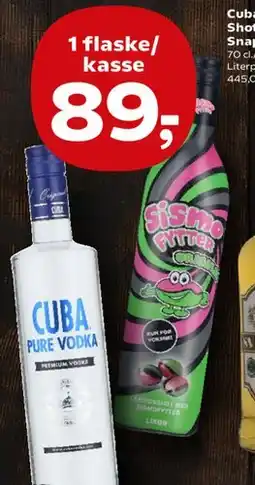 SuperBrugsen Cuba Vodka, Sismofytter, Flügel, Svendborg Snaps eller Halvbitter tilbud