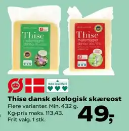 SuperBrugsen Thise dansk økologisk skæreost tilbud