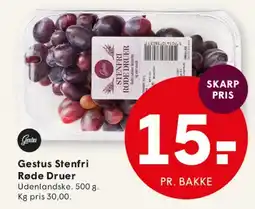 SPAR Gestus Stenfri Røde Druer tilbud