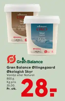 SPAR Grøn Balance Øllingegaard Økologisk Skyr tilbud