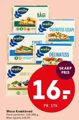 SPAR Wasa Knækbrød tilbud