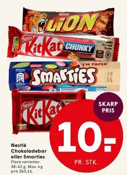SPAR Nestlé chokoladebar eller Smarties tilbud
