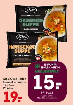 SPAR Mou Okse- eller Hønsesuppe tilbud