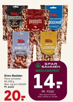 SPAR Kims Nødder tilbud