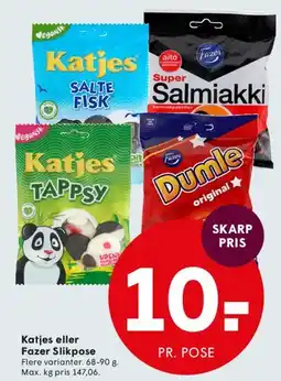 SPAR Katjes eller Fazer Slikpose tilbud