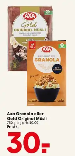 SPAR Axa Granola eller Gold Original Müsli tilbud