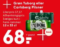 SPAR Grøn Tuborg eller Carlsberg Pilsner tilbud