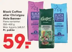 SPAR Black Coffee / Christgau hele bønner tilbud