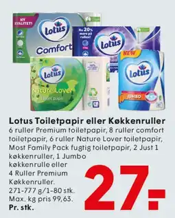 SPAR Lotus Toiletpapir eller Køkkenruller tilbud