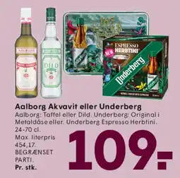 SPAR Aalborg Akvavit eller Underberg tilbud