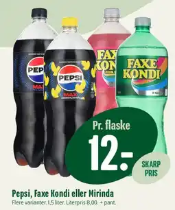 Min Købmand Pepsi, Faxe Kondi eller Mirinda tilbud