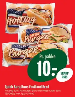 Min Købmand Quick Bury Buns Fastfood Brød tilbud