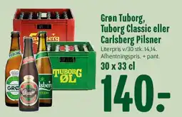 Min Købmand Grøn Tuborg, Tuborg Classic eller Carlsberg Pilsner tilbud