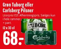 Min Købmand Grøn Tuborg / Carlsberg Pilsner (pakke) tilbud