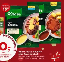 Kvickly Knorr sauce, bouillon eller fond du chef tilbud