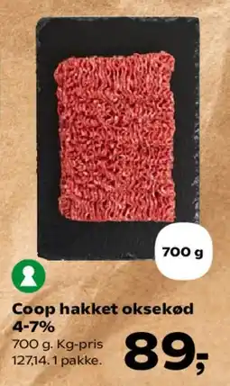 Kvickly Coop hakket oksekød 4-7% tilbud