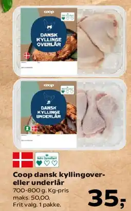 Kvickly Coop dansk kyllinge over- eller underlår tilbud