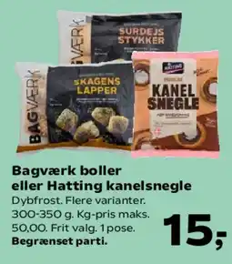 Kvickly Bagværk boller eller Hatting kanel snegle tilbud