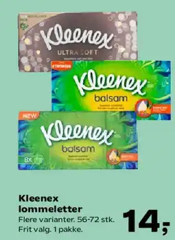 Kvickly Kleenex lommetørklæder tilbud