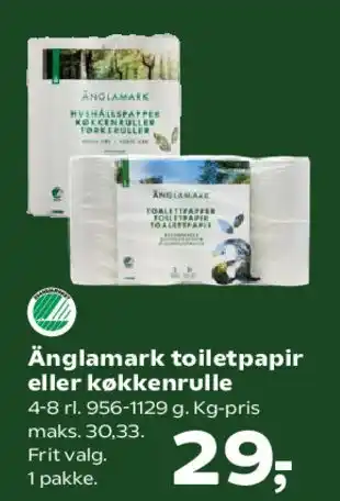 Kvickly Änglamark toiletpapir eller køkkenrulle tilbud
