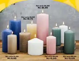 Kvickly Udvalgte lys (bloklys, farvede stearinlys) tilbud