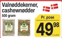 ABC Lavpris Valnøddekerner / Cashewnødder tilbud
